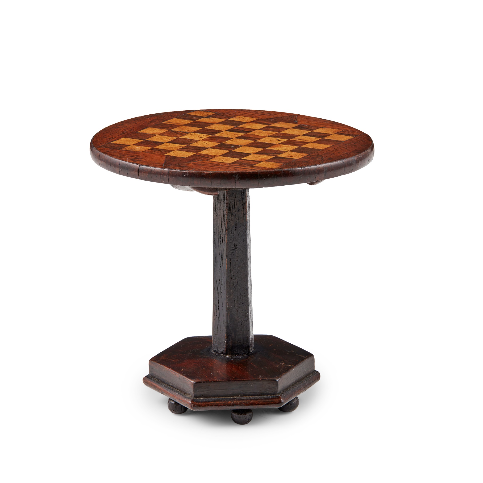 MINIATURE ROSEWOOD AND INLAID GAMES TABLE