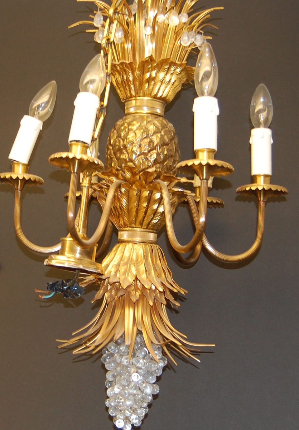 A pair of giltmetal chandeliers