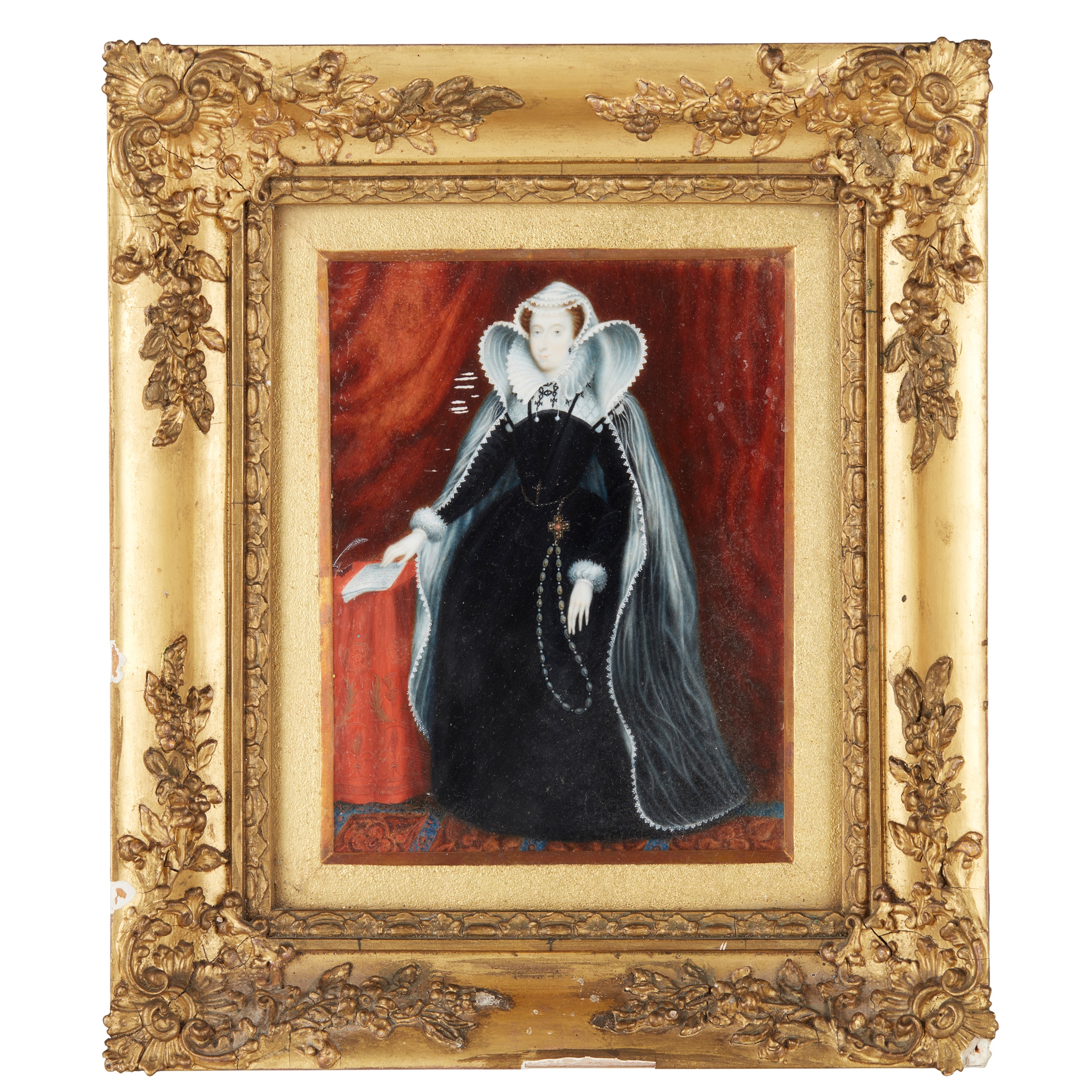 LARGE PORTRAIT MINIATURE OF MARY QUEEN OF SCOTS