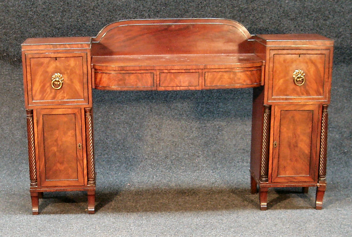 A William IV twin pedestal mahogany sideboard
