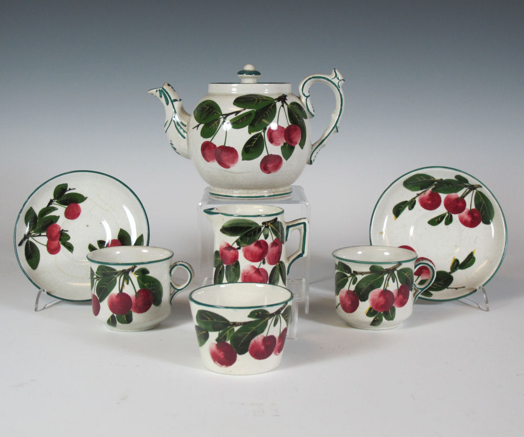 A Wemyss pottery matched part tea set