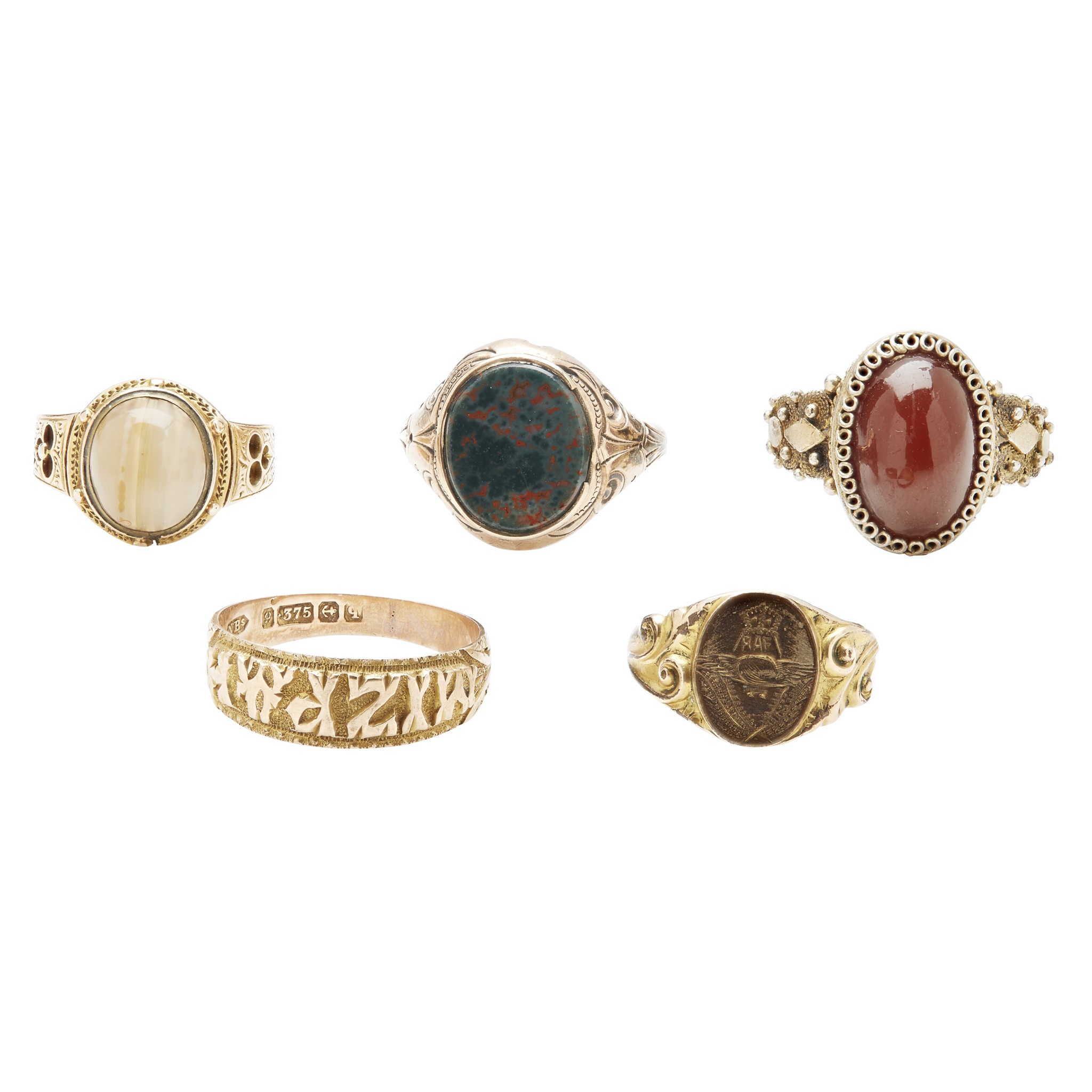 A collection of antique rings