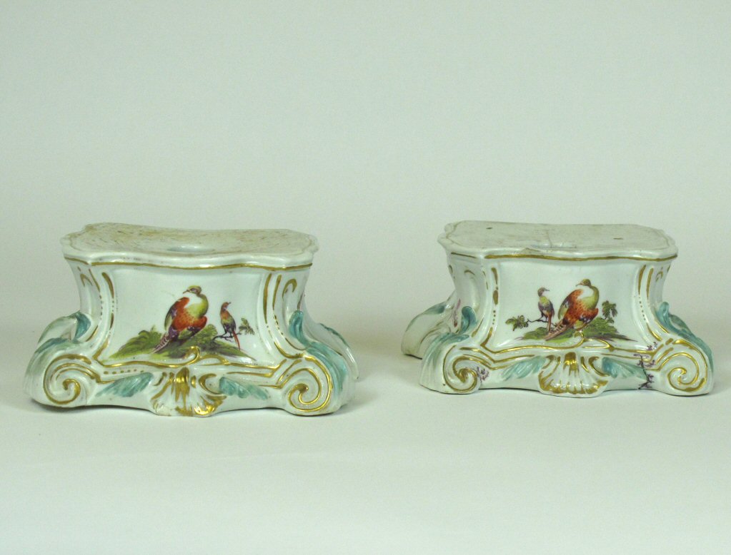 PAIR OF ENGLISH PORCELAIN STANDS