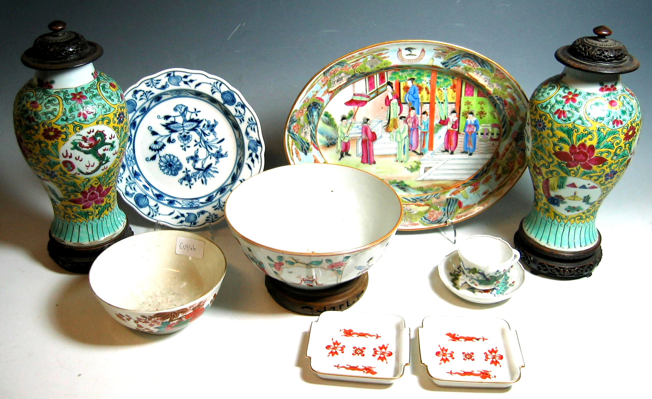 A pair of Chinese famille rose vases,