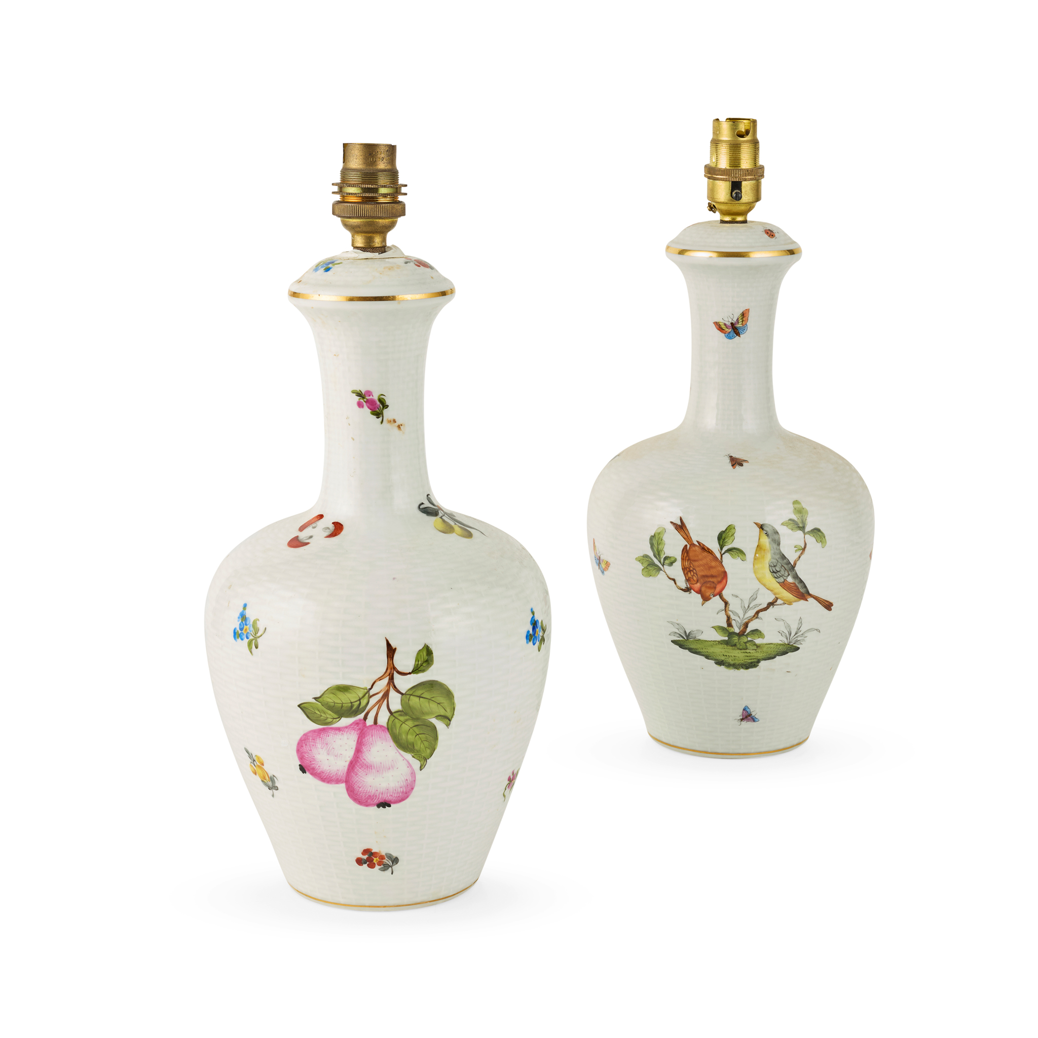 TWO HEREND PORCELAIN LAMPS