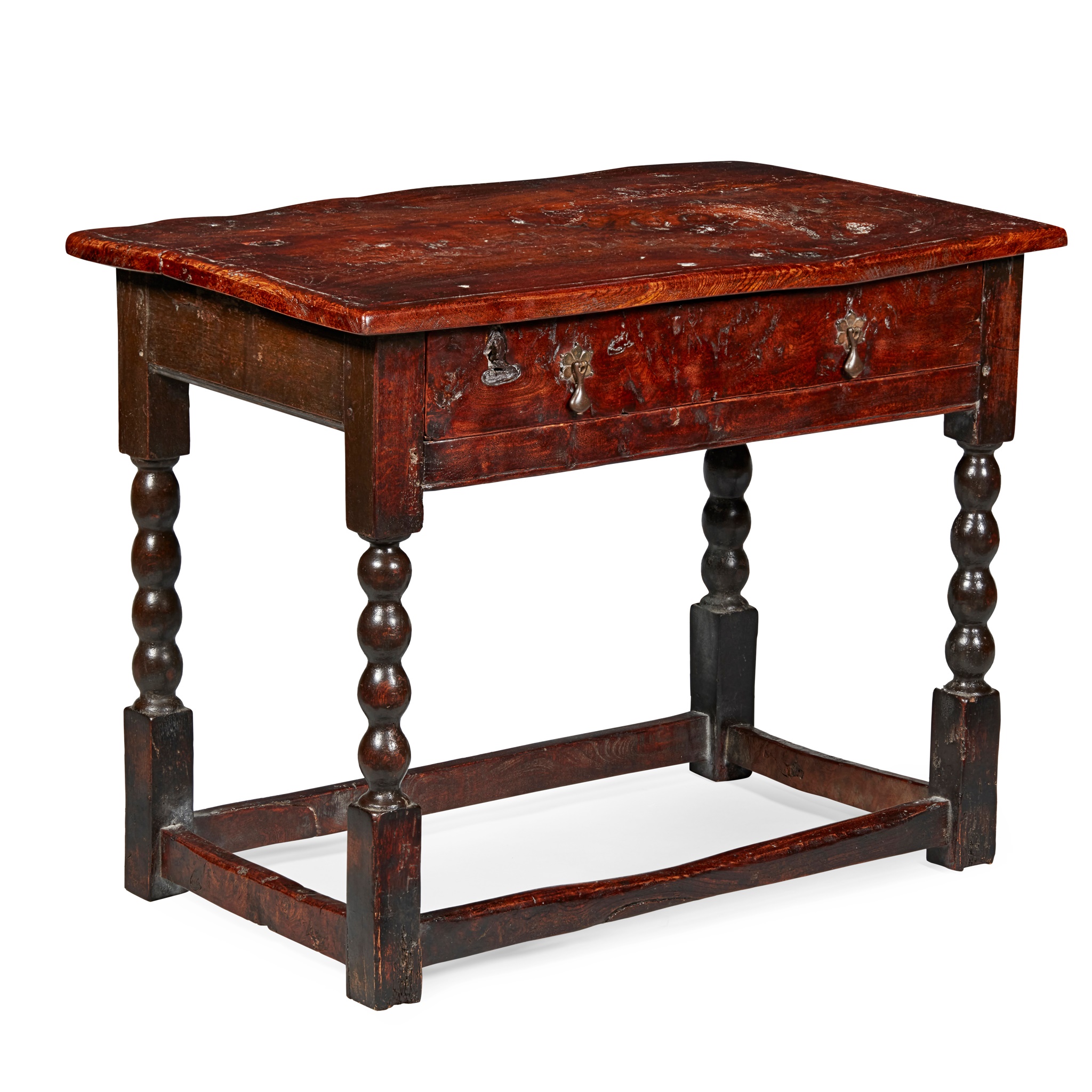 WILLIAM AND MARY OAK AND ELM SIDE TABLE