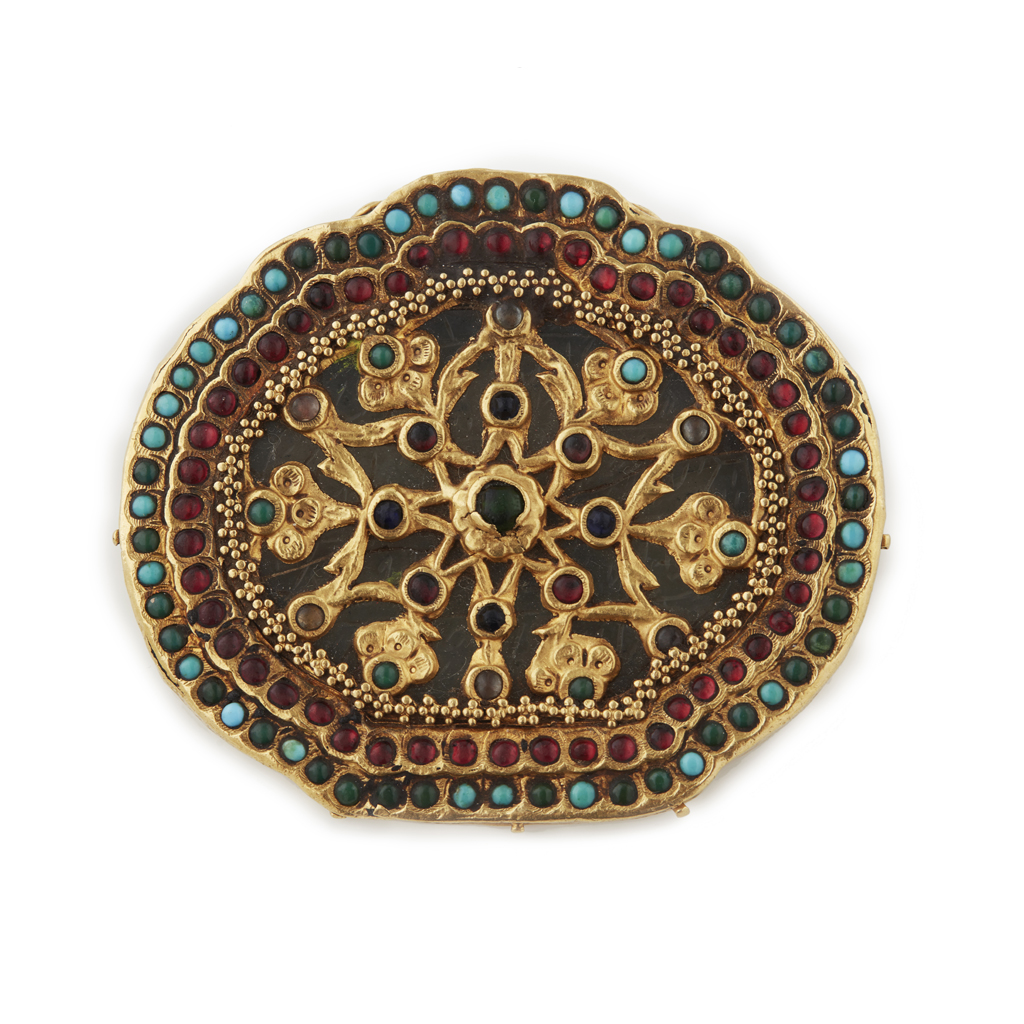 An early 19th century Indian gem set panel brooch