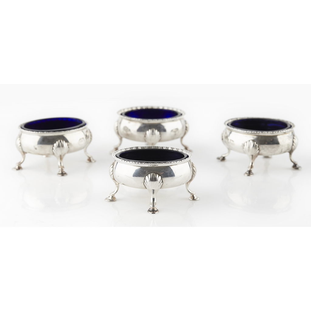 A set of four George III cauldron salts