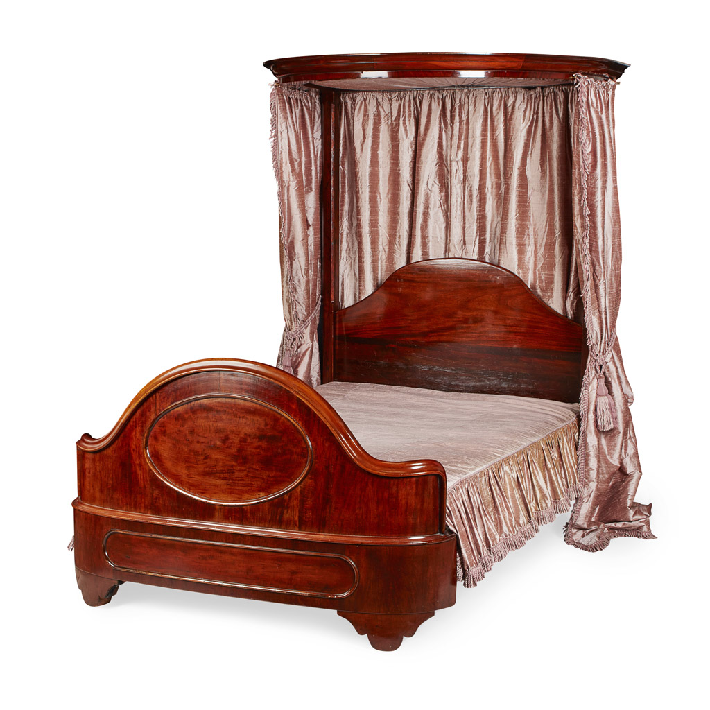 VICTORIAN MAHOGANY HALF TESTER BED
