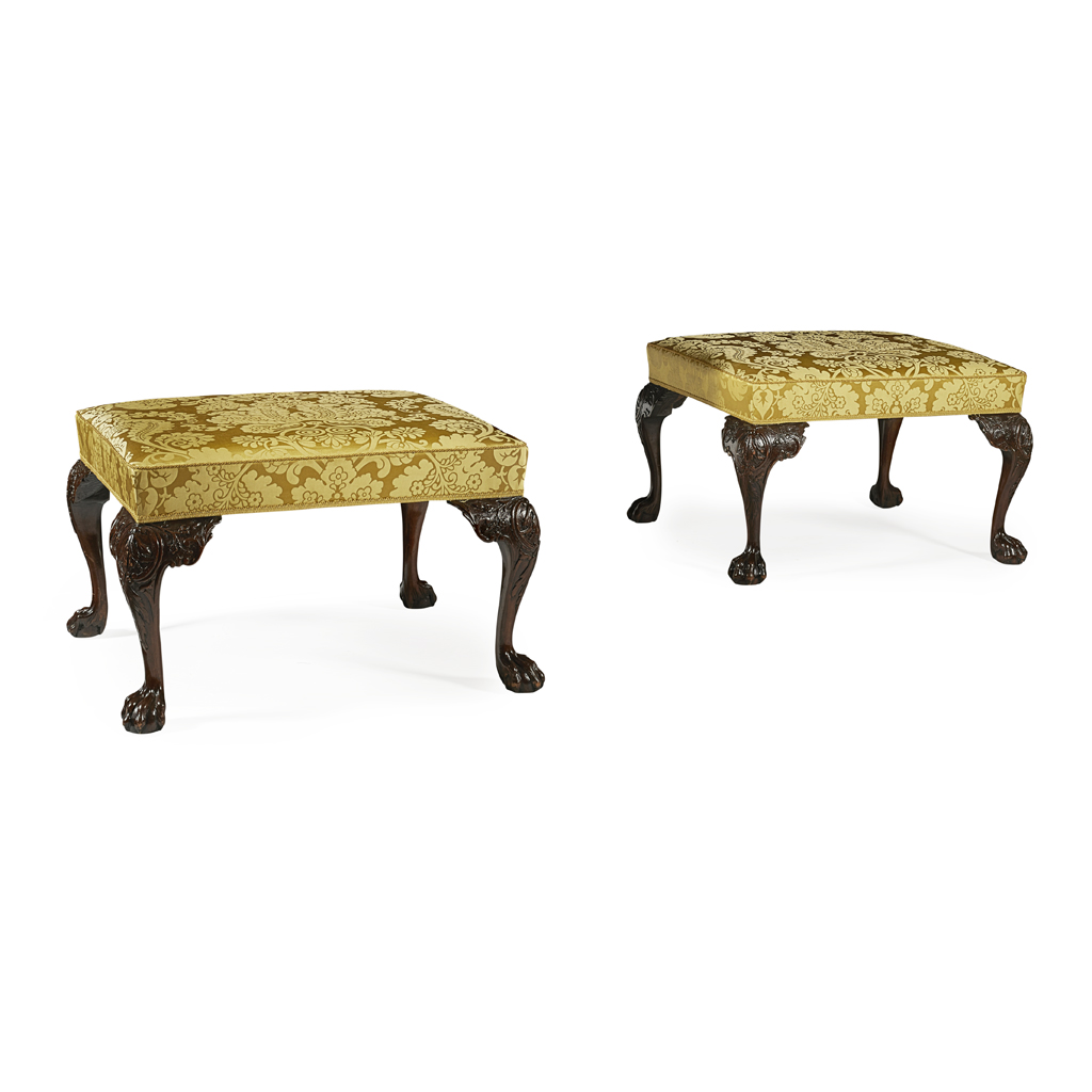 PAIR OF GEORGE II STYLE MAHOGANY STOOLS