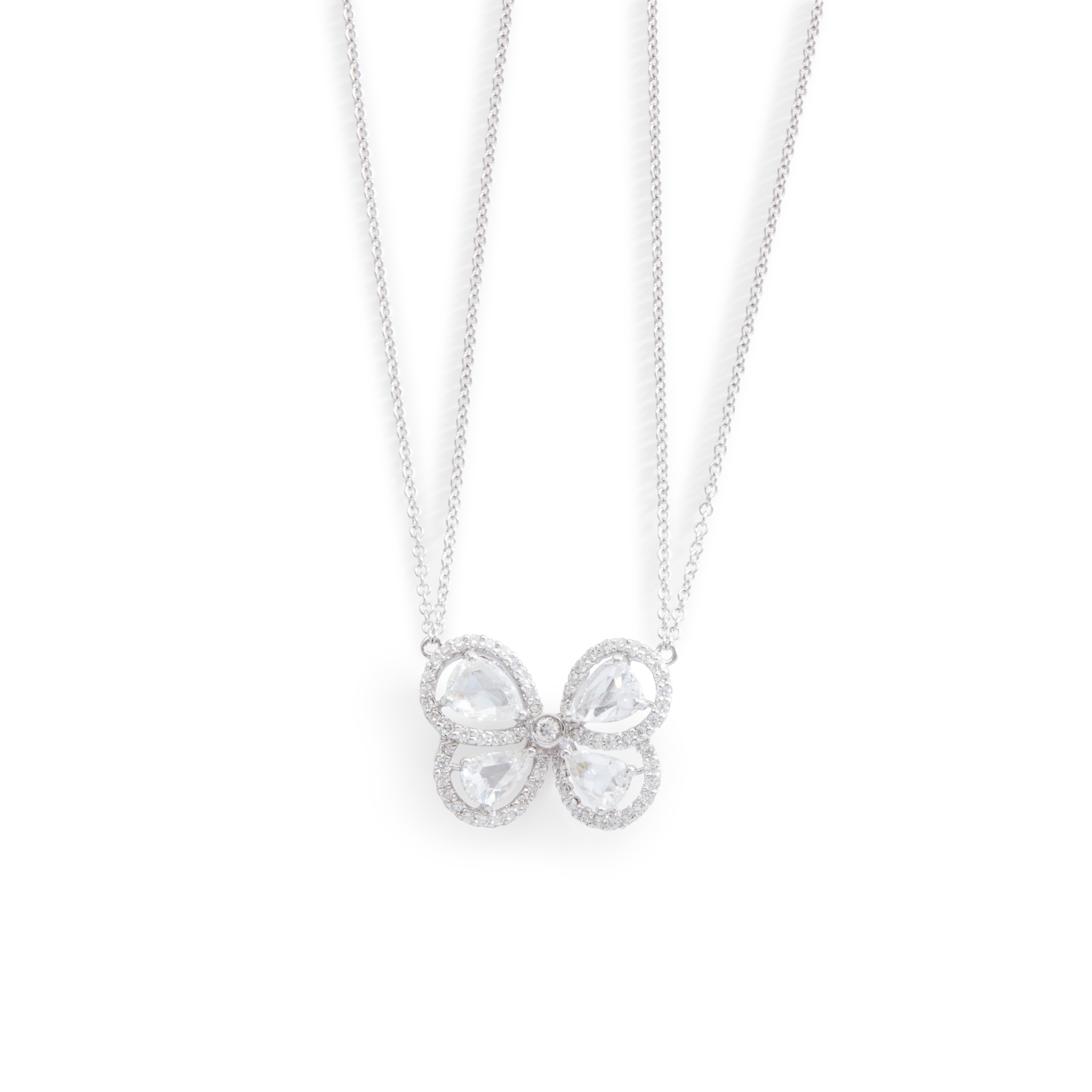 A diamond butterfly pendant