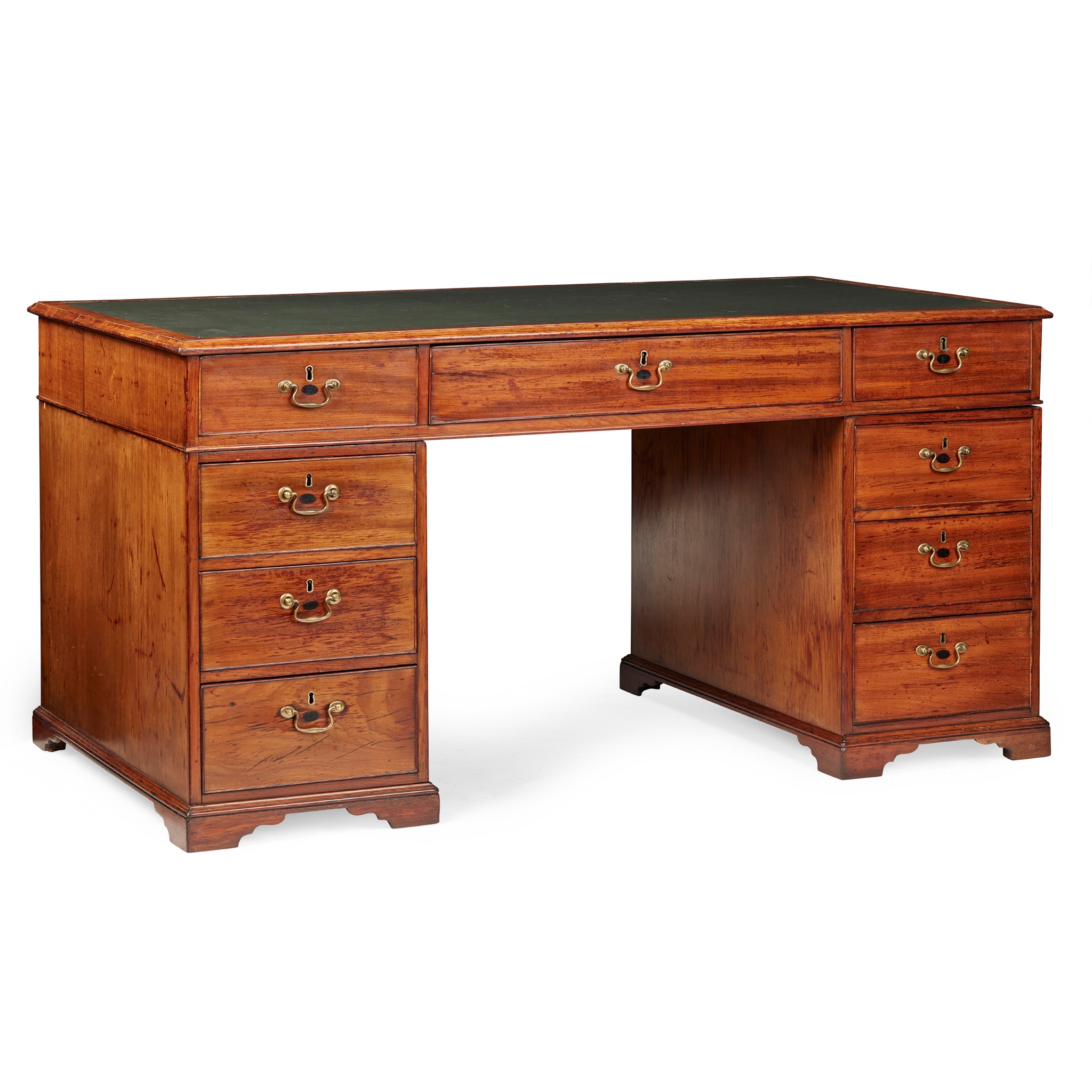 GEORGE III MAHOGANY PEDESTAL PARTNER'S DESK