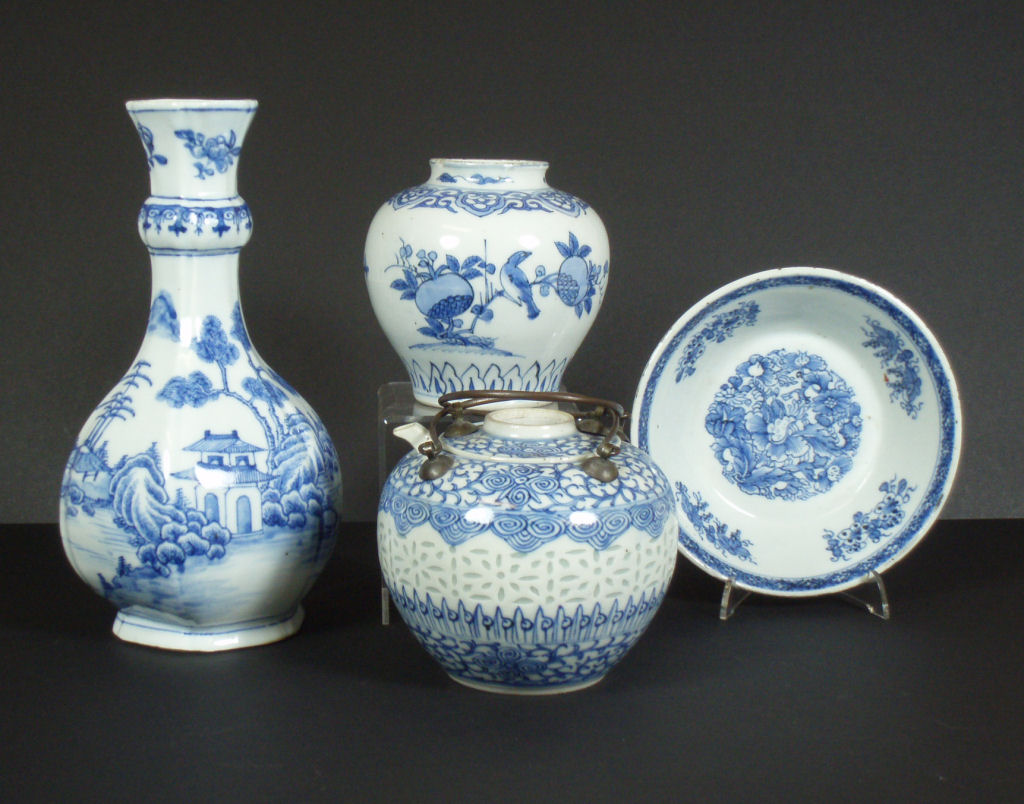 An 18th century Chinese blue painted porcelain vase