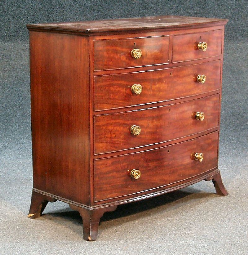A Regency mahogany bow front chest