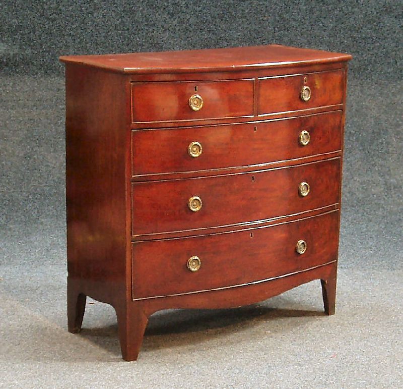 An early 19th century mahogany bowfront chest