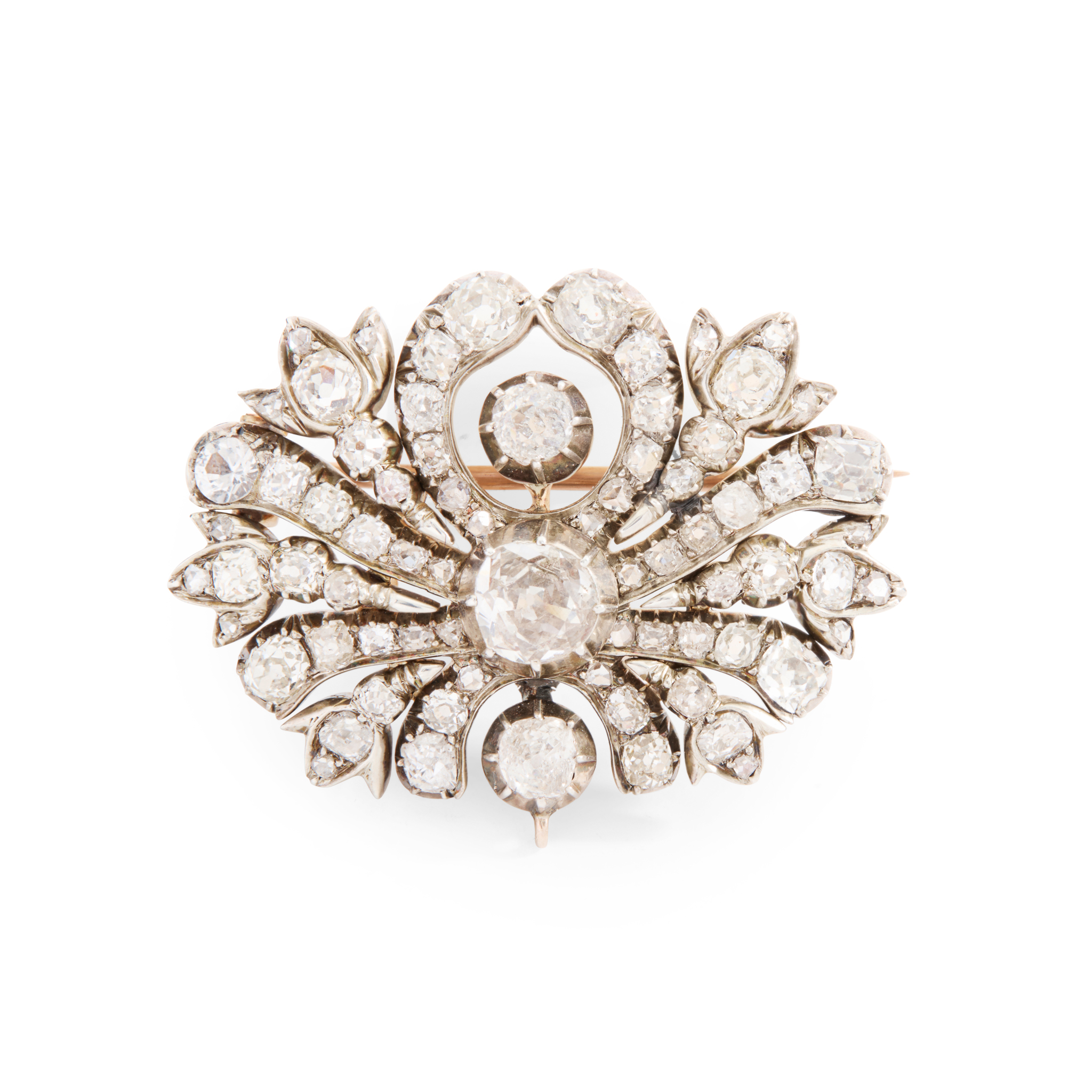 A mid 19th century diamond brooch