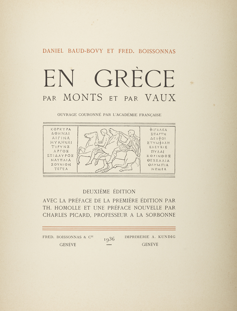 Greece -- Boissonnas, Frédérique & Daniel Baud-Bovy