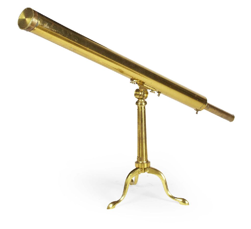 VICTORIAN BRASS TELESCOPE ON STAND