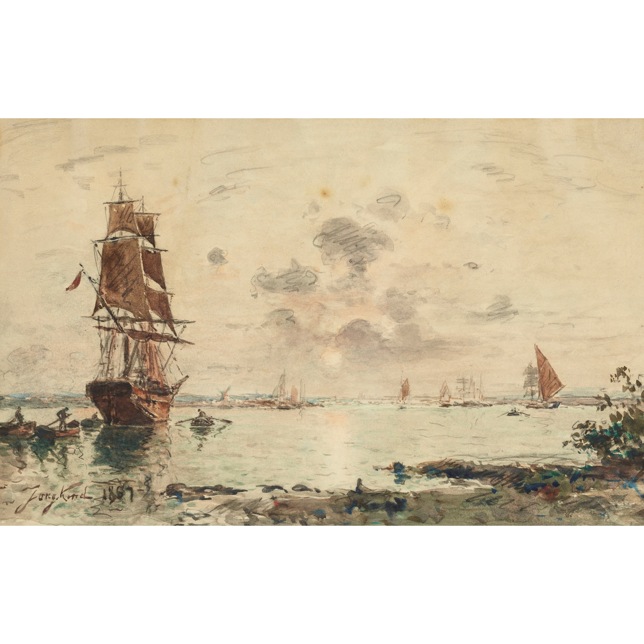 ATTRIBUTED TO JOHAN BARTHOLD JONGKIND (DUTCH 1819–1891)