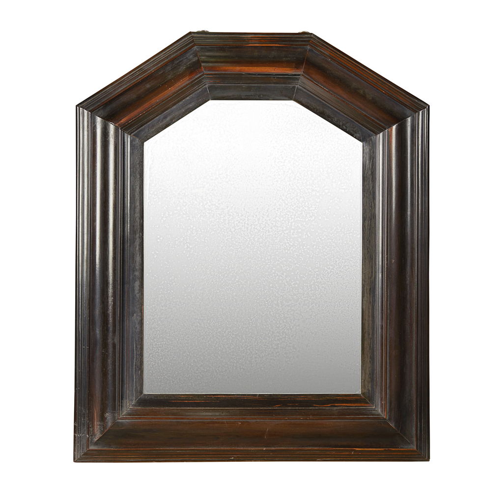 BAROQUE STYLE WALNUT OVERMANTEL MIRROR
