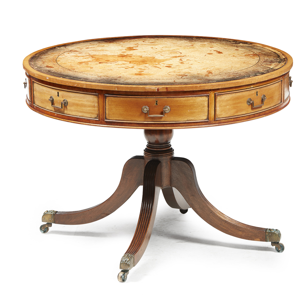 GEORGE III STYLE MAHOGANY DRUM TABLE