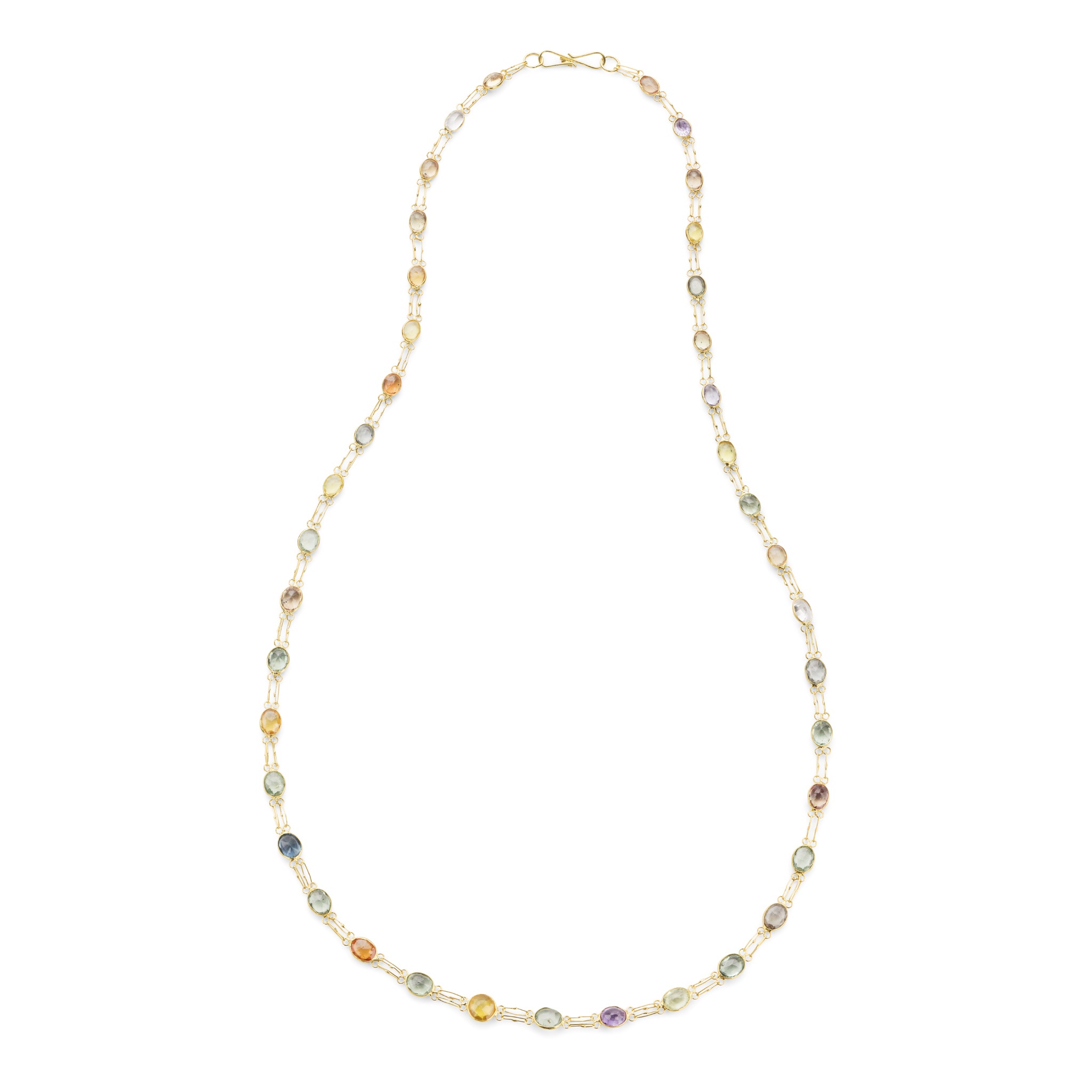 A coloured sapphire necklace