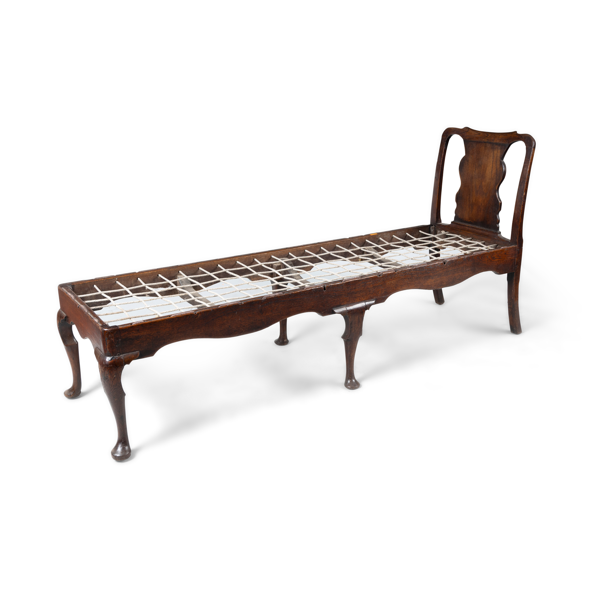 A GEORGE III OAK DAYBED