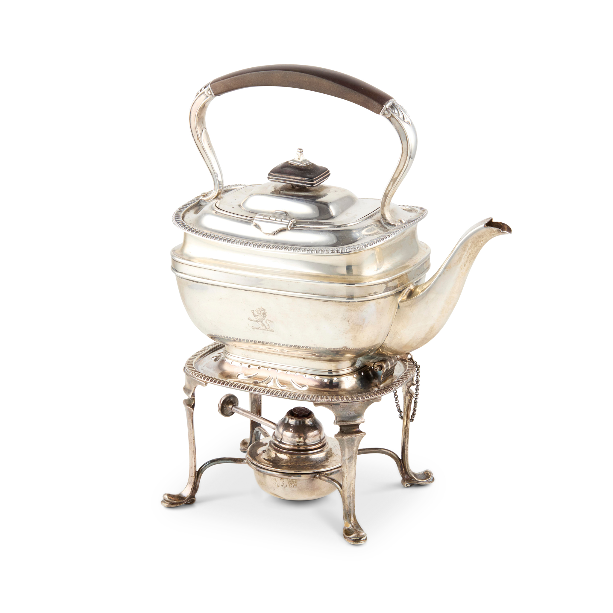 A 1920s SPIRIT KETTLE AND STAND