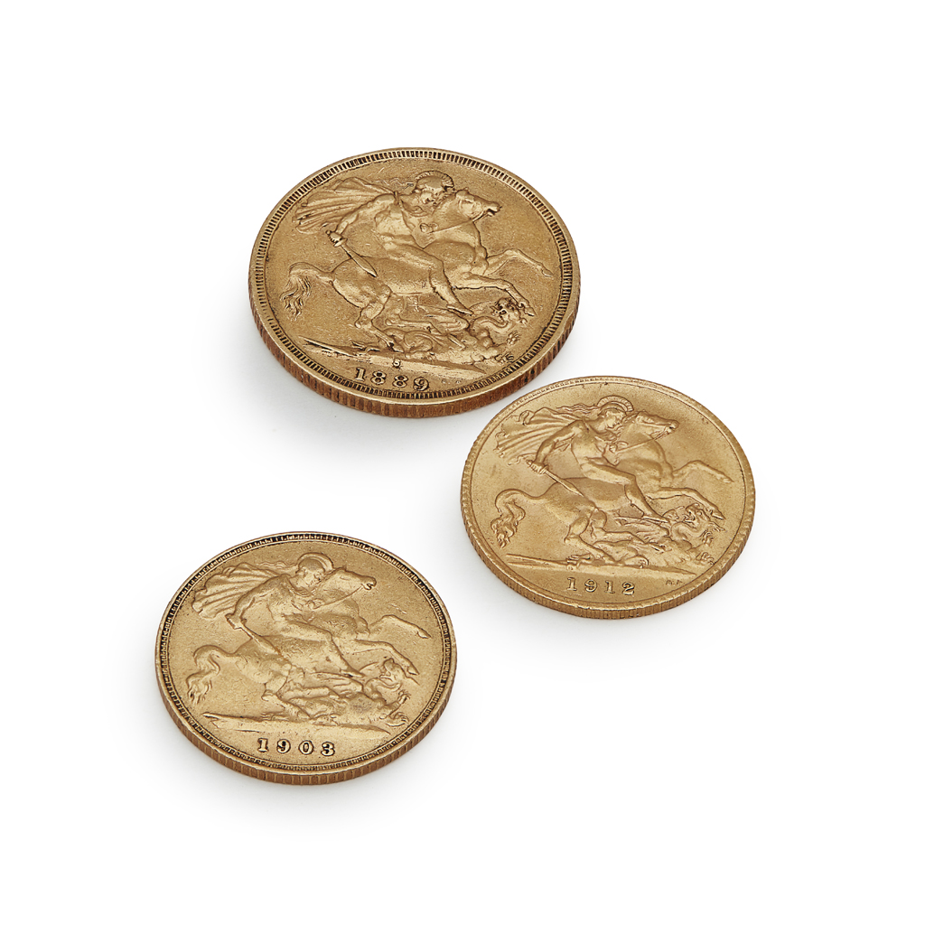 U.K. - A sovereign and two half sovereigns