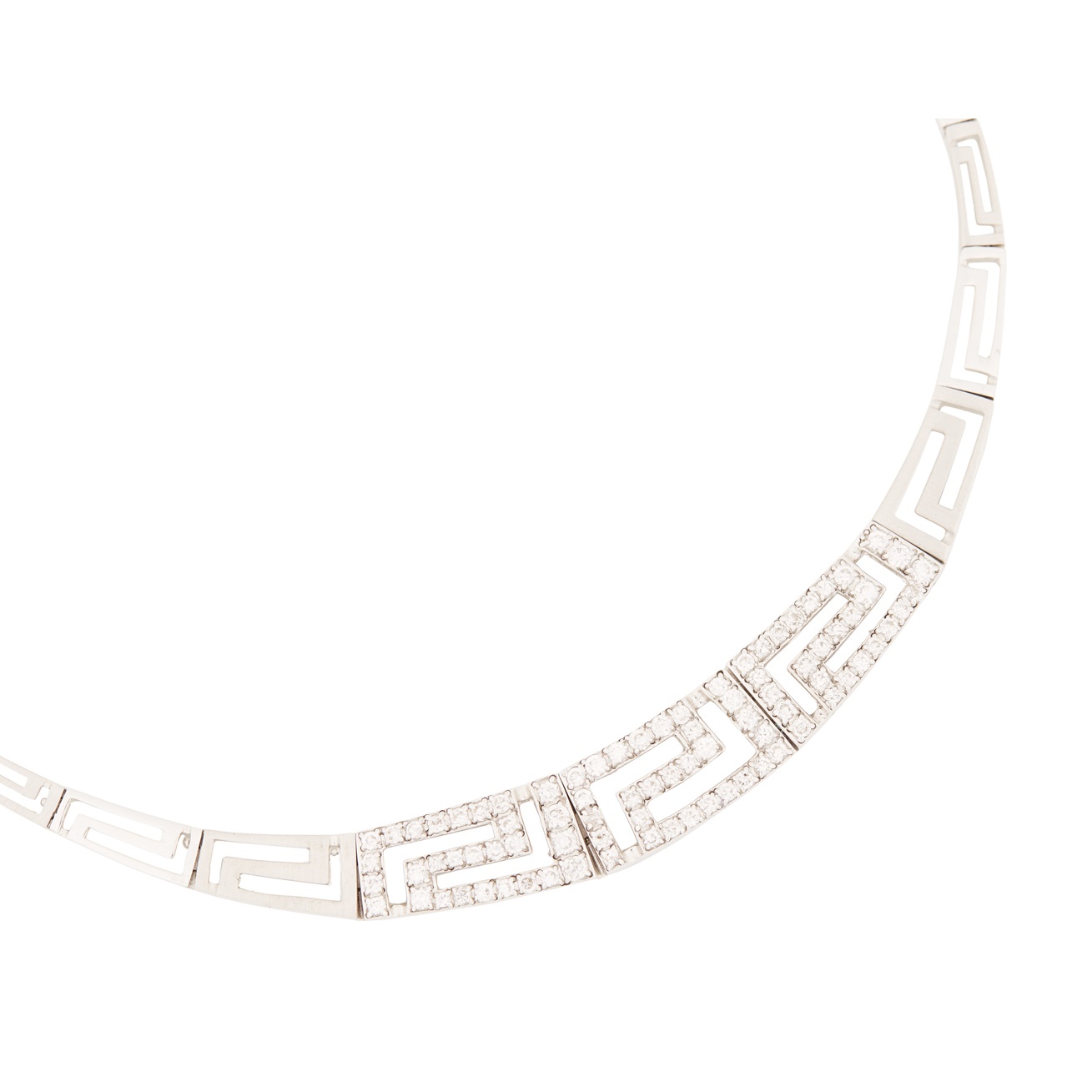 A modern diamond set necklace