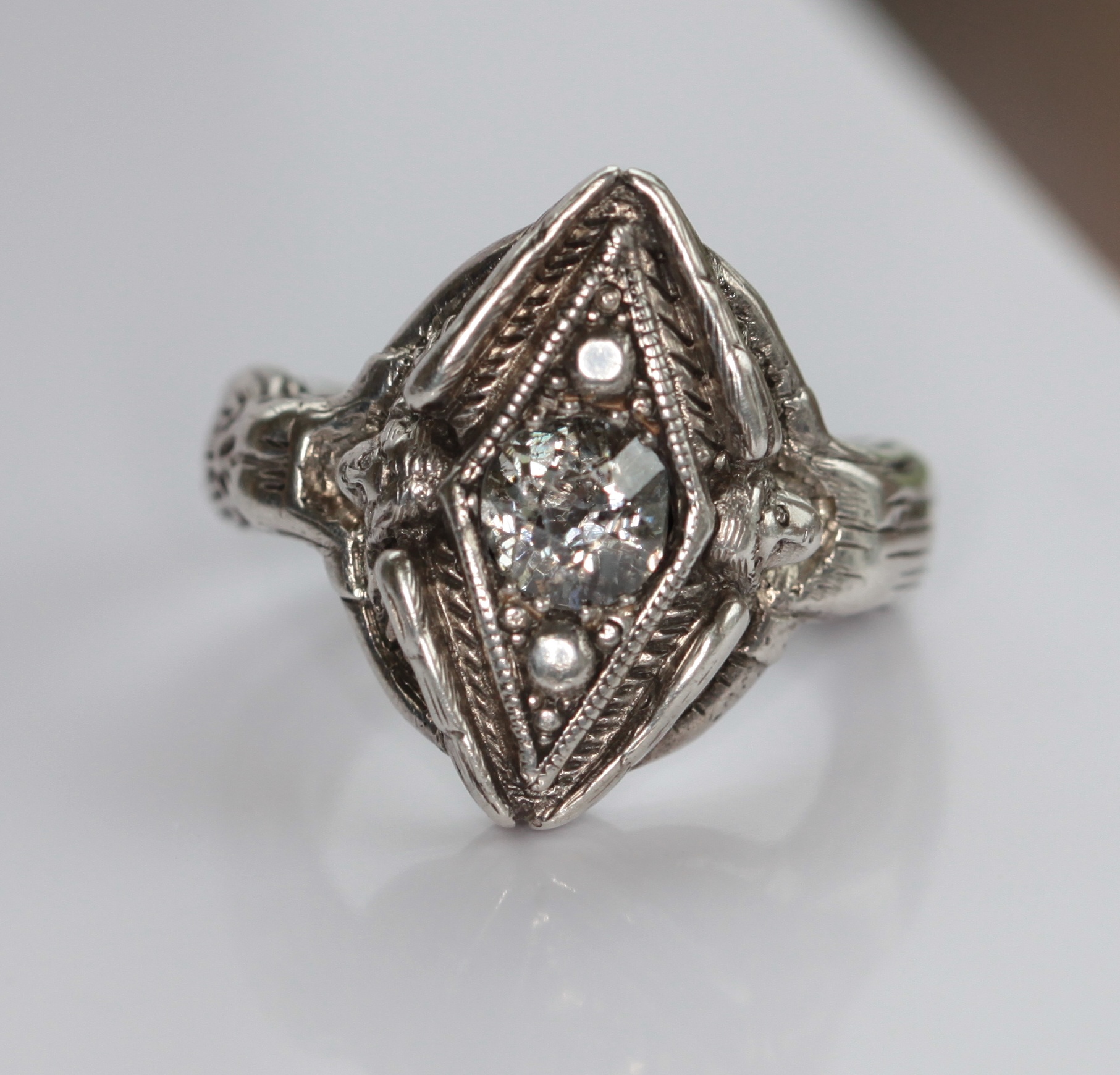 OMAR RAMSDEN - a diamond set silver ring
