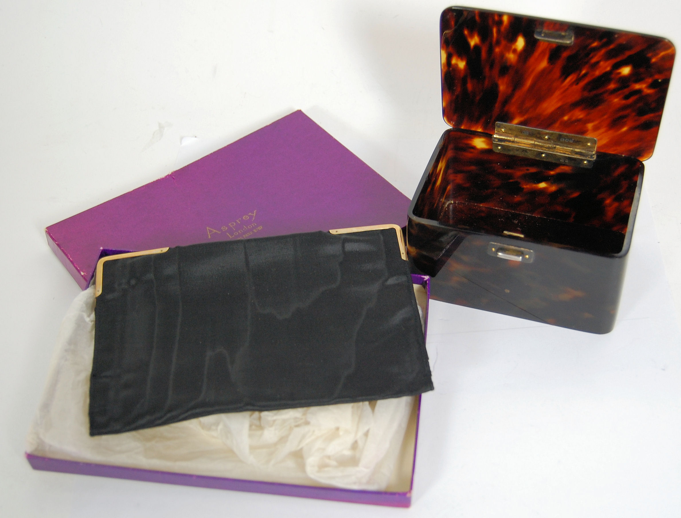 A tortoiseshell dressing table box