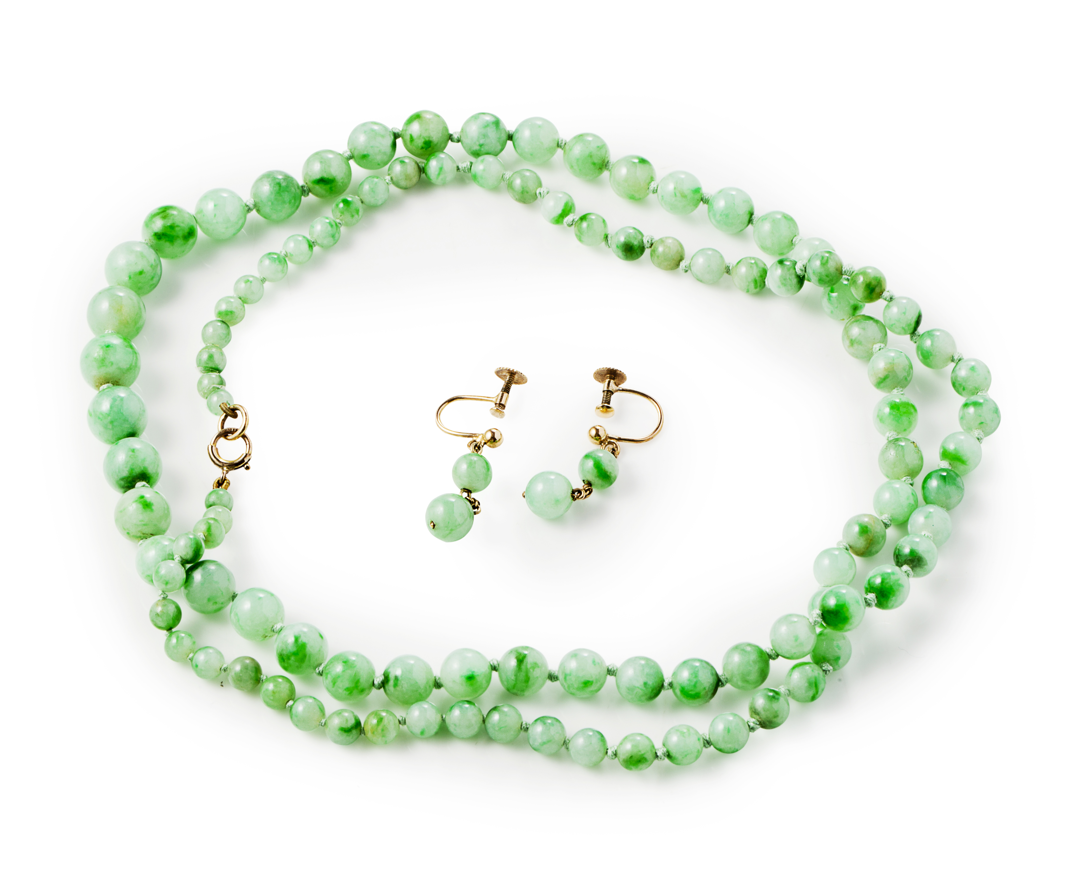 A collection of jade jewellery