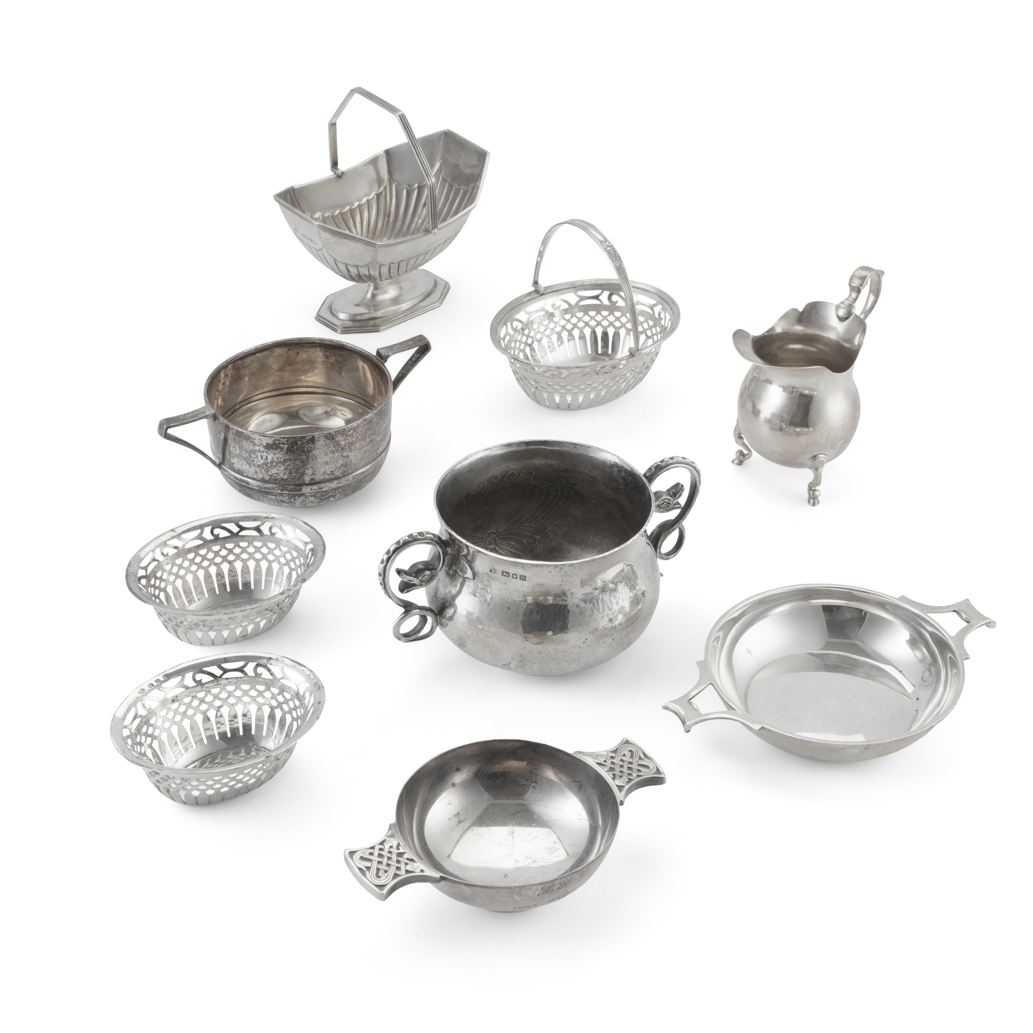 A 1920s twin-handled porringer