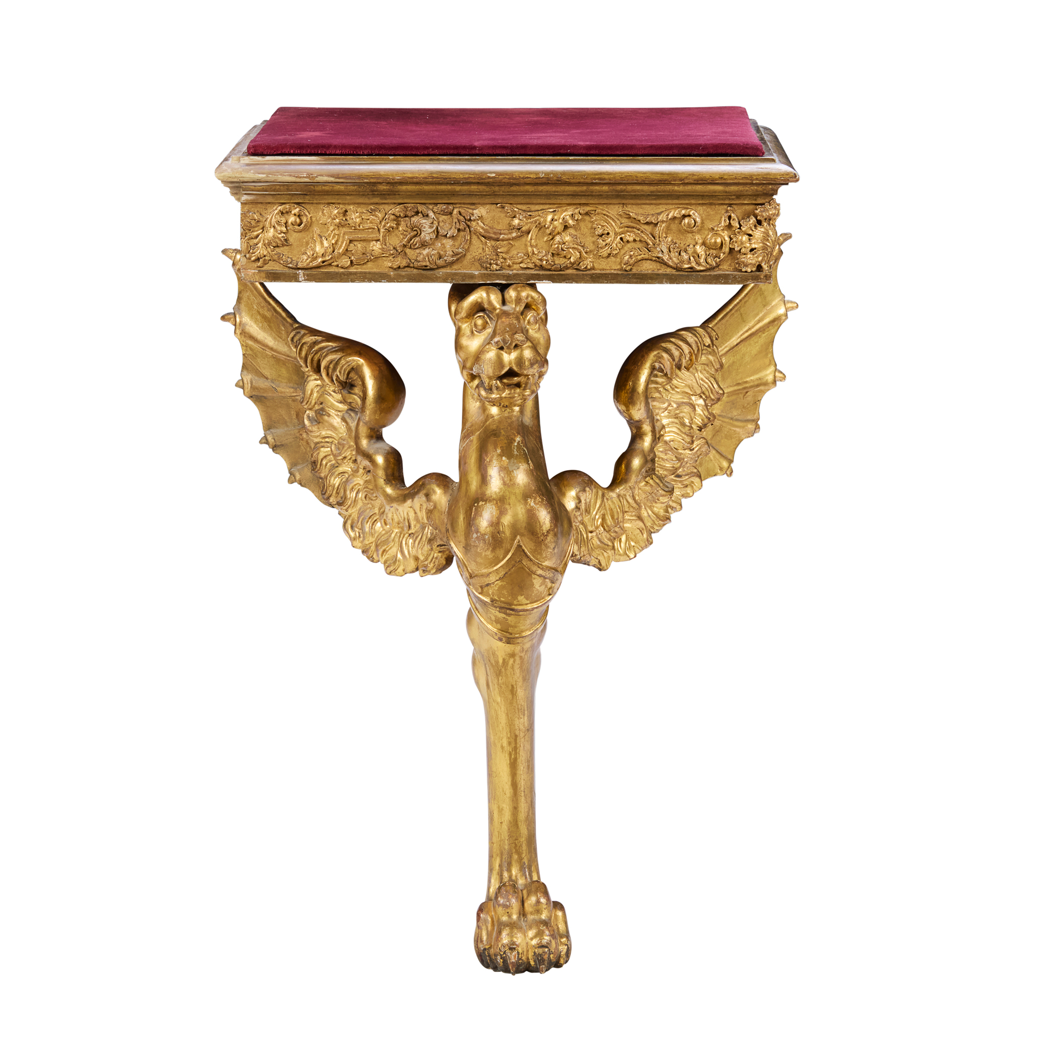 REGENCY CARVED GILTWOOD CONSOLE TABLE