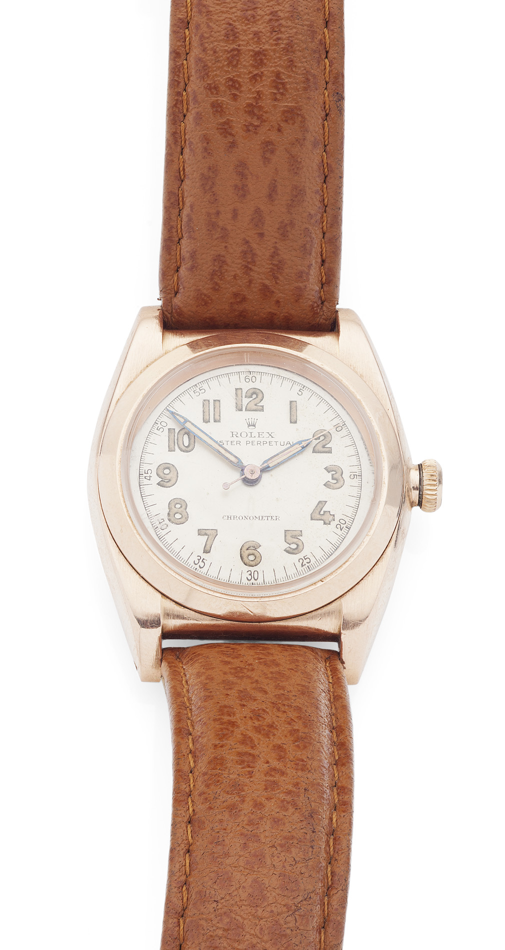 ROLEX - Oyster Perpetual, a gentleman's 14K rose gold cased wrist watch