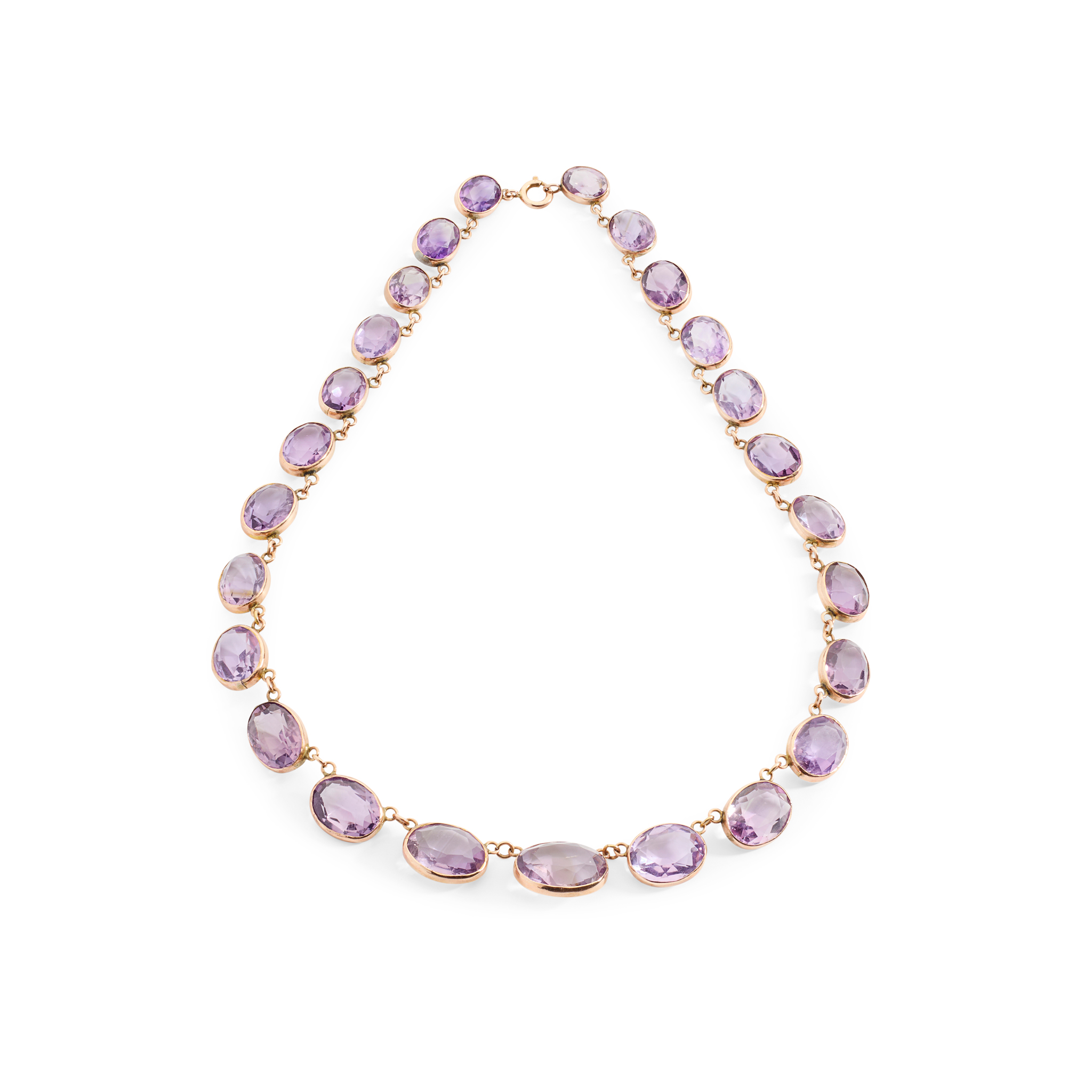 An amethyst rivière necklace