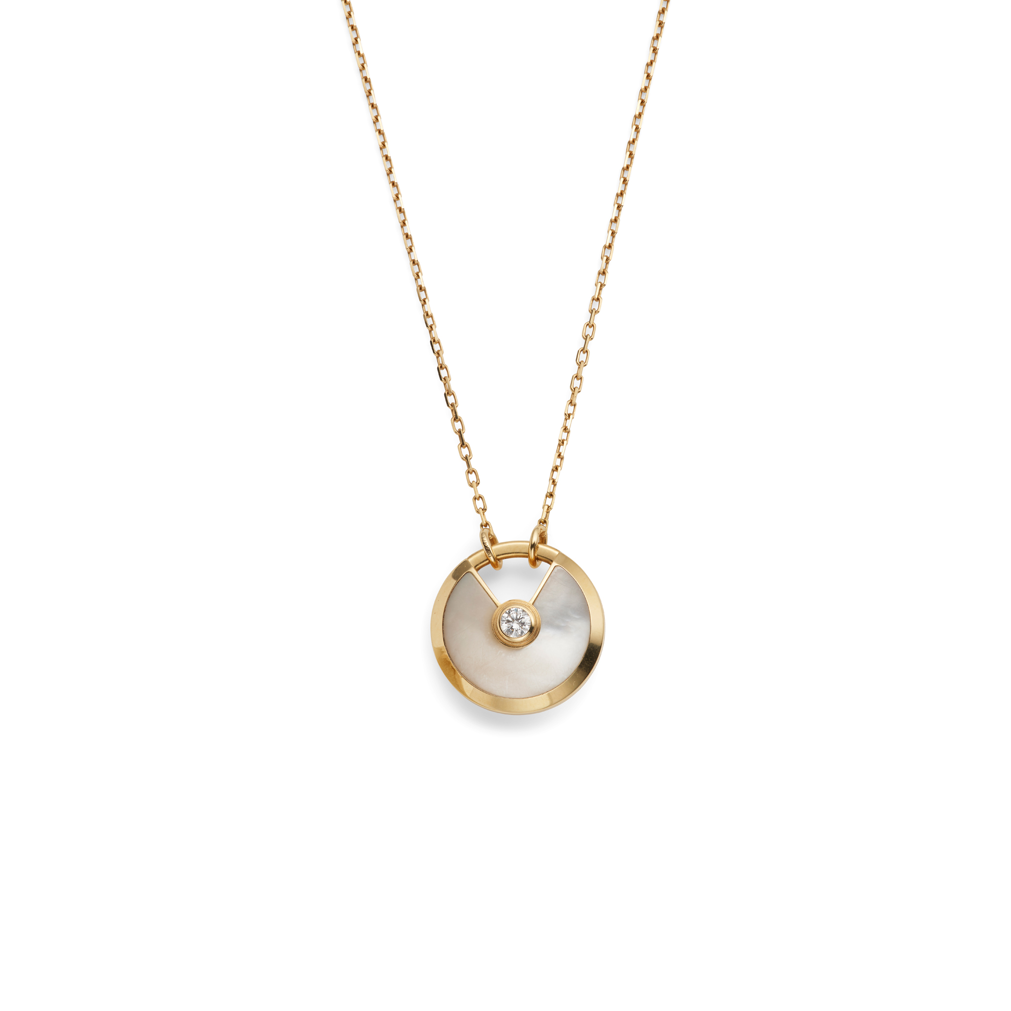 Cartier: A gold and mother-of-pearl 'Amulette de Cartier' necklace