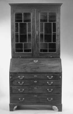 A George II mahogany bureau bookcase