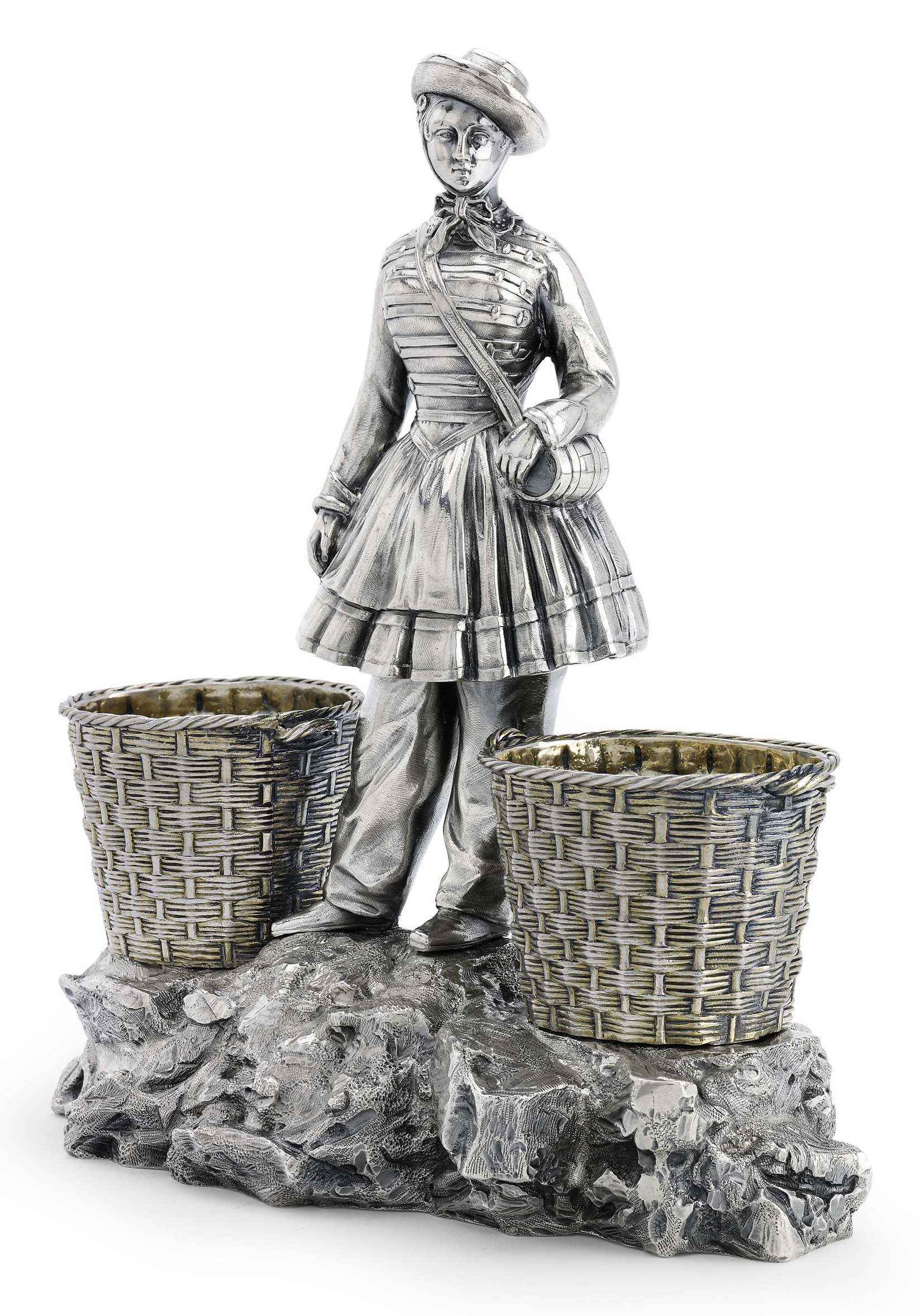 A Victorian standing silver figural salt