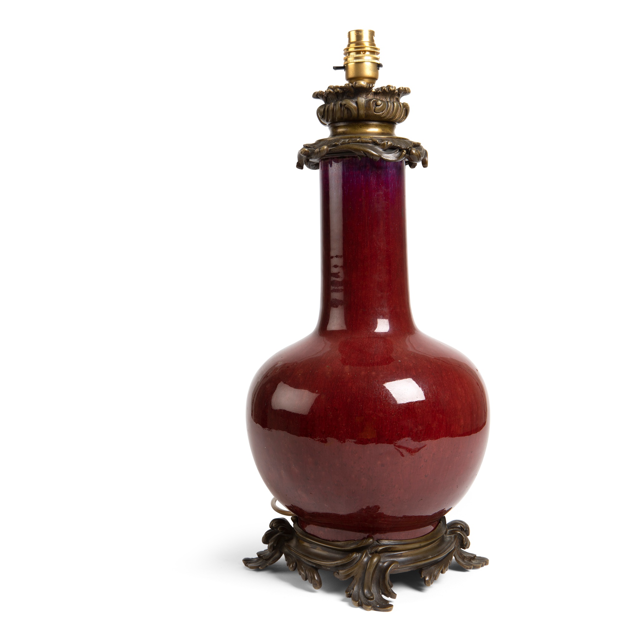 LARGE OX-BLOOD-GLAZED BOTTLE VASE