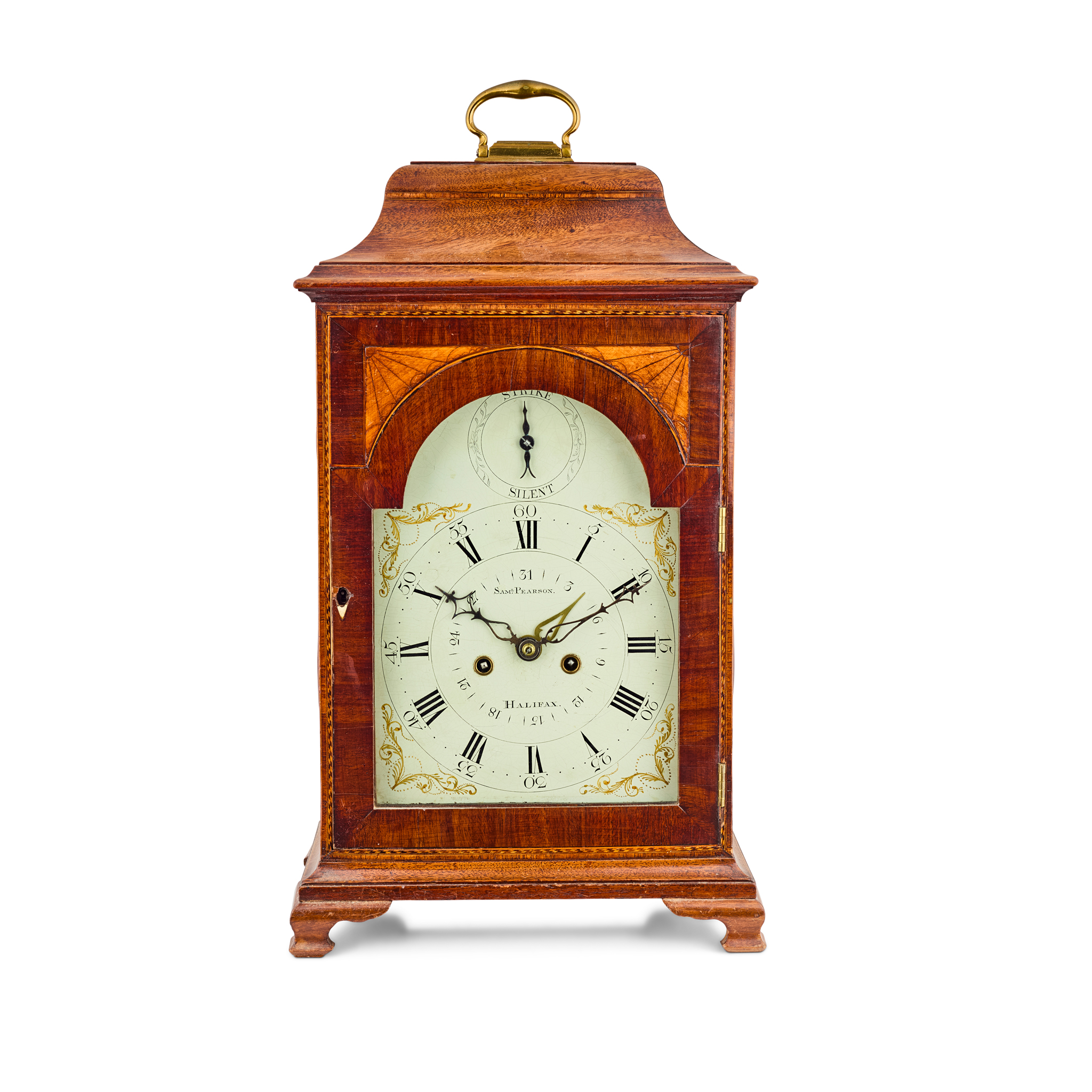 GEORGE III MAHOGANY BRACKET CLOCK, SAMUEL PEARSON, HALIFAX