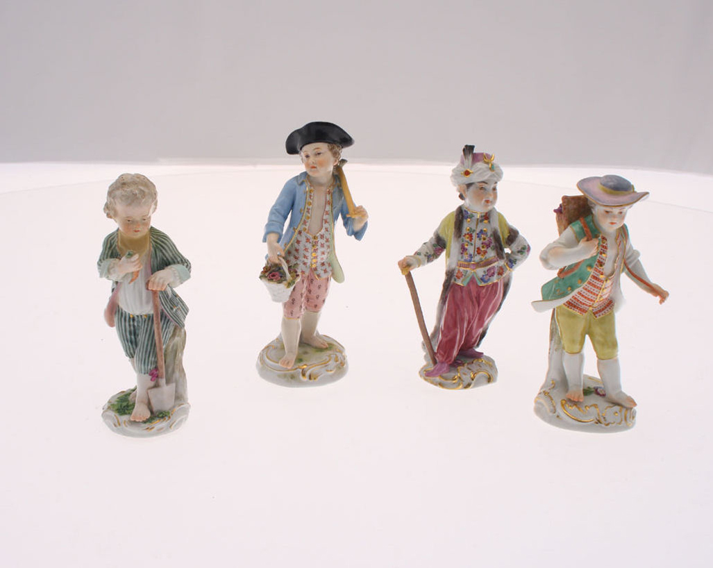 Three 19th century Meissen porcelain figures