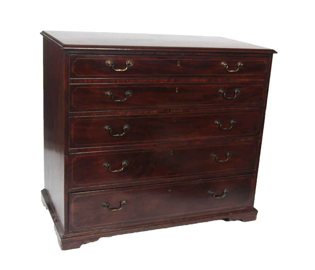 A George III mahogany secretaire chest