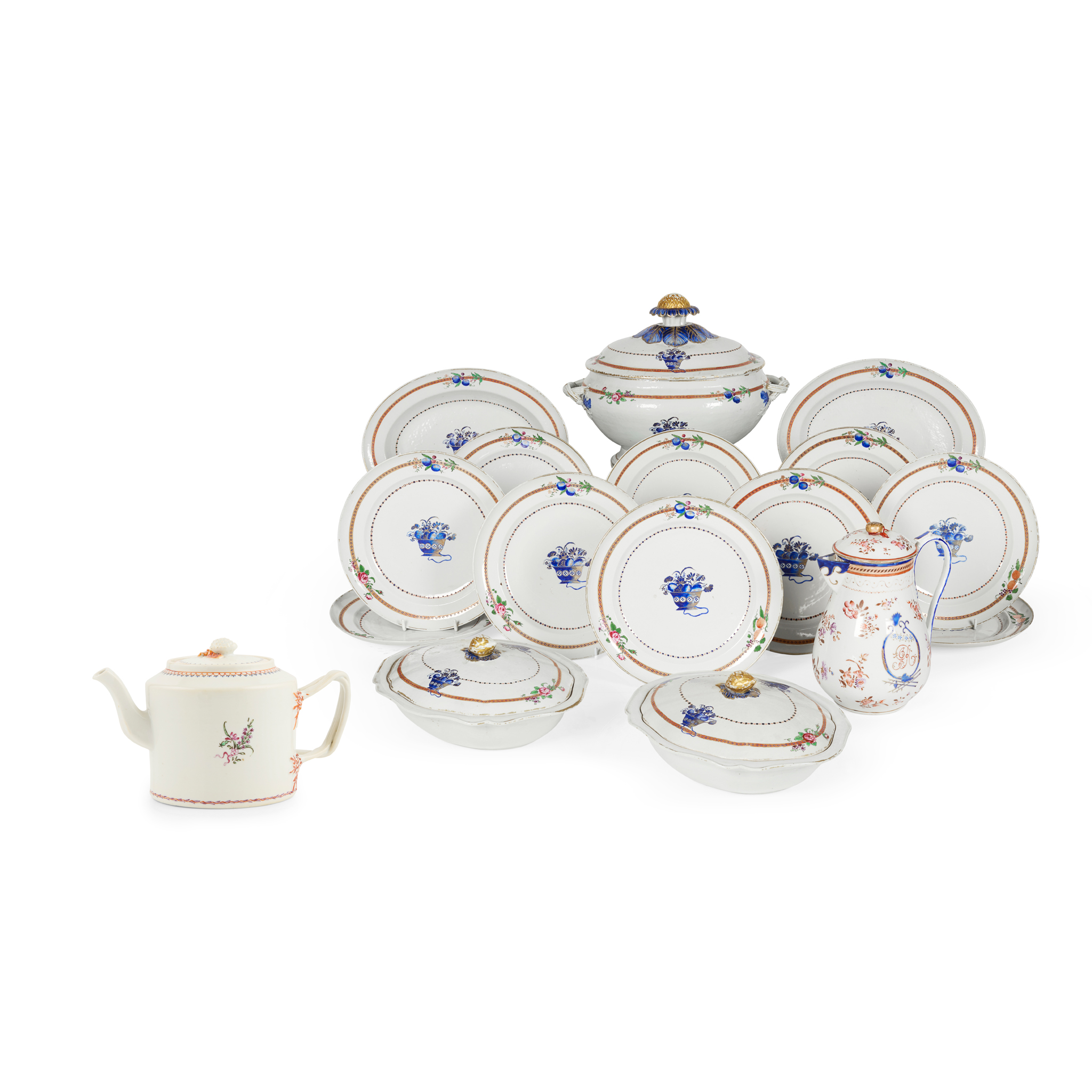 CHINESE EXPORT PORCELAIN PART DINNER SERVICE