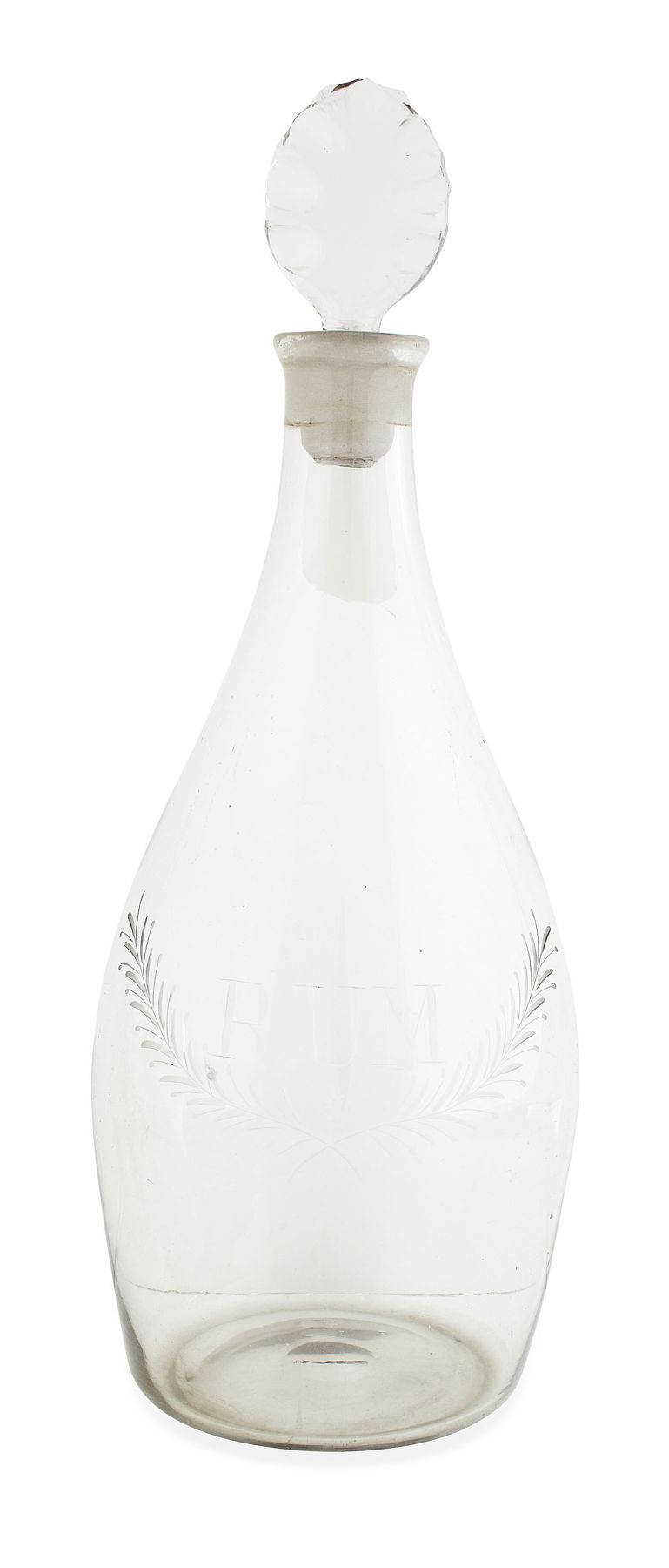 LARGE REGENCY ETCHED GLASS SPIRIT DECANTER