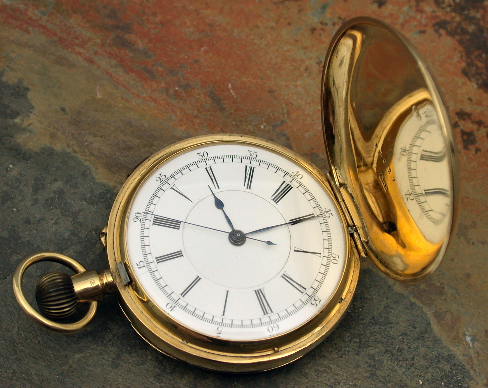An 18ct gold hunter cased pocket watch,