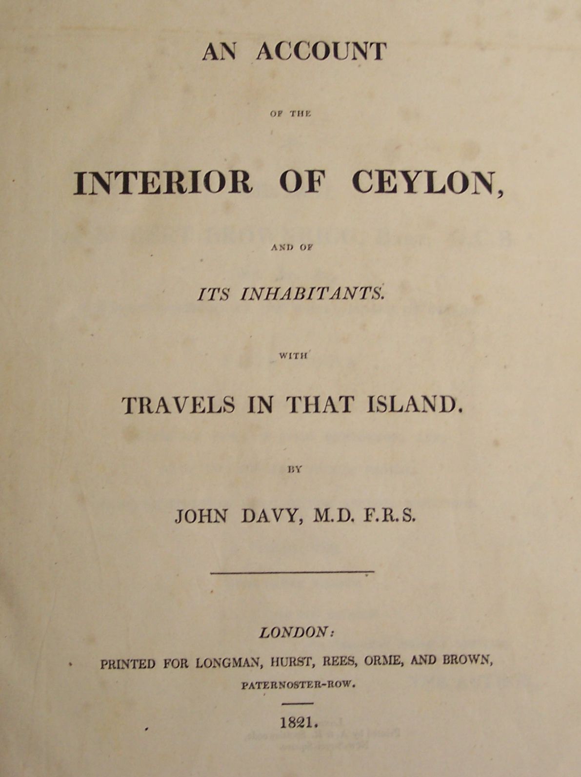 Ceylon - Davy, John
