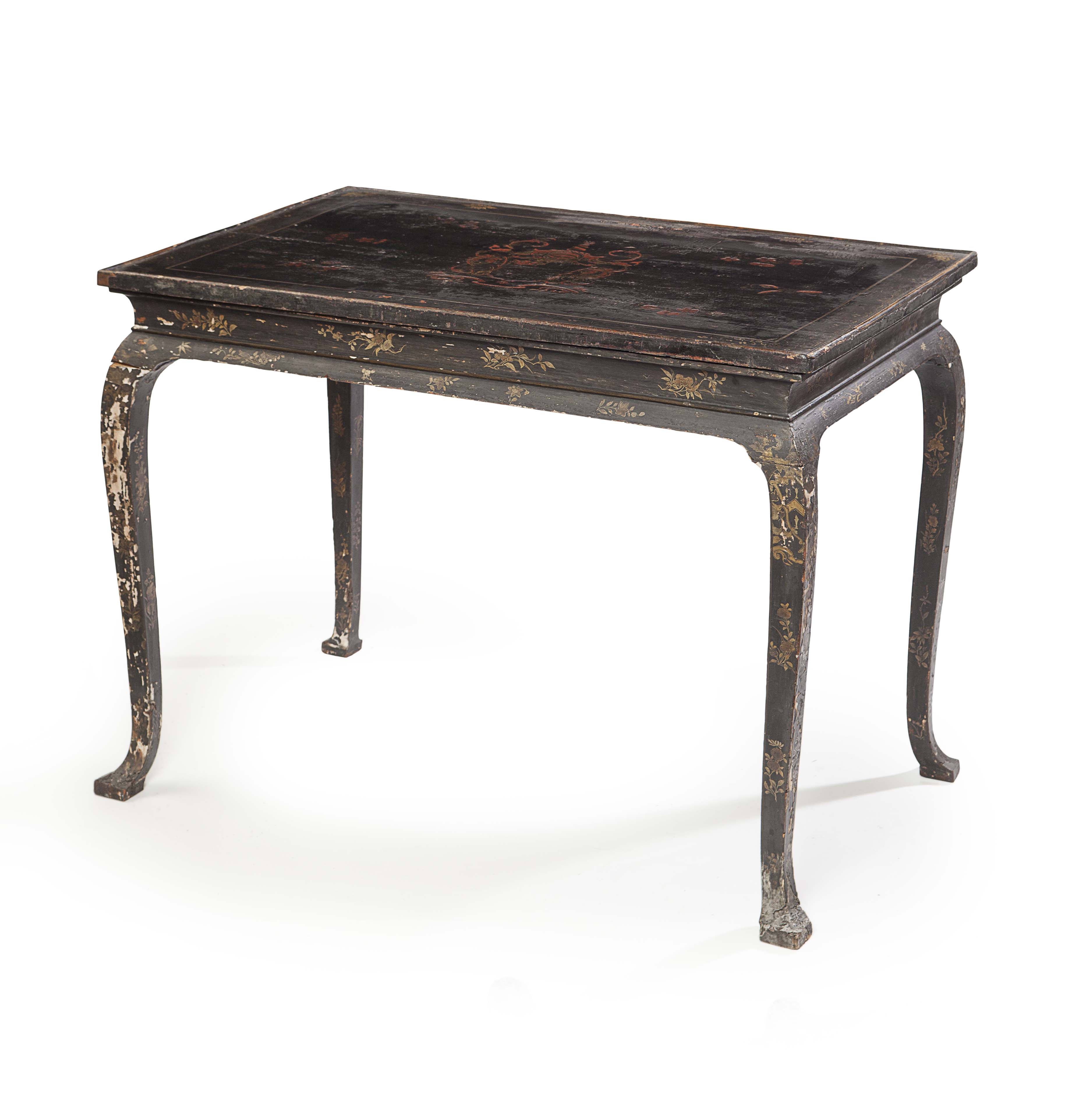GEORGE I BLACK JAPANNED CENTRE TABLE