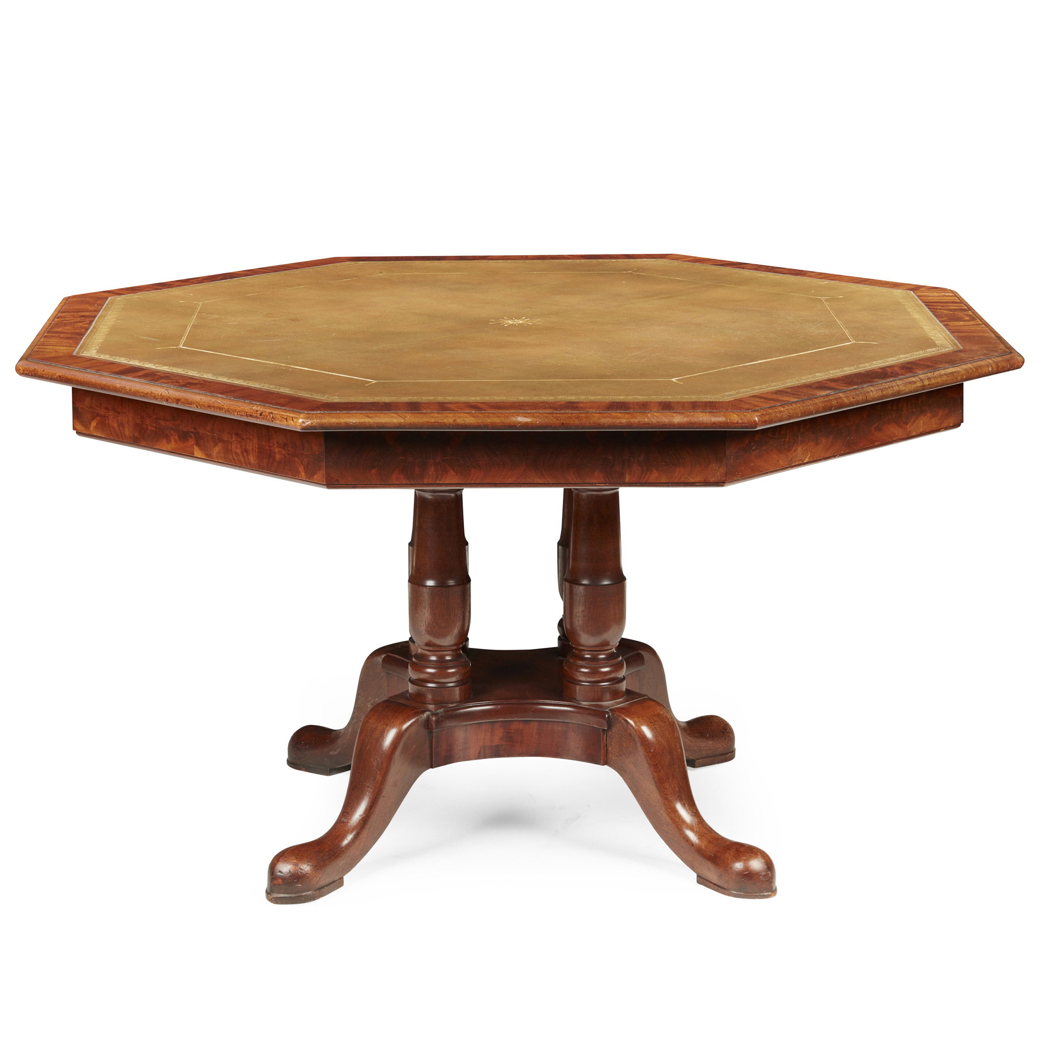 GEORGE II STYLE MAHOGANY AND LEATHER LIBRARY CENTRE TABLE, BY WHYTOCK & REID OF EDINBURGH